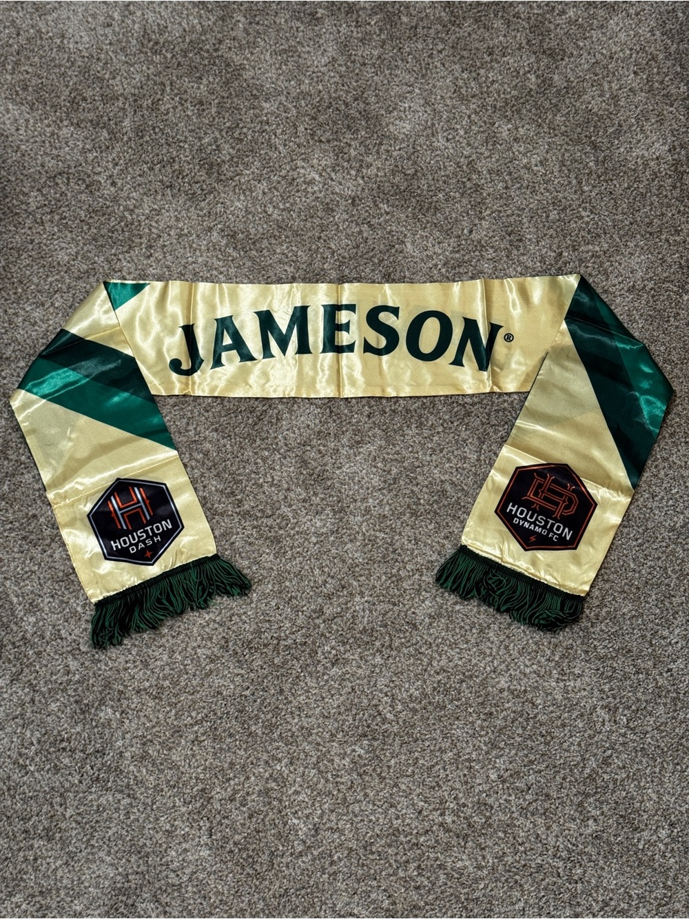 Green and Gold Houston Dynamo and Dash Scarf - Jameson Promotional